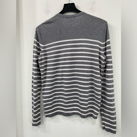 Vince Cotton Henley Long Sleeve Sweater Ivory/ Heathered Grey size L - Picture 7 of 10